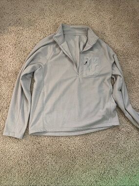 Light Gray Waffle Quarter-Zip Pullover